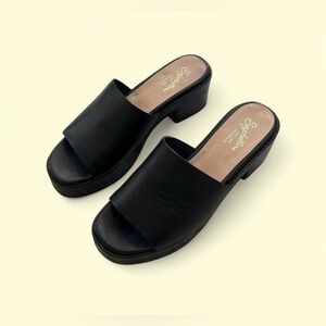 Seychelles Black Slide Sandals